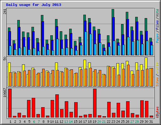 Daily usage for July 2013